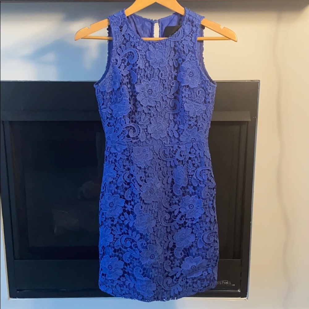 JCrew blue lace cocktail dress